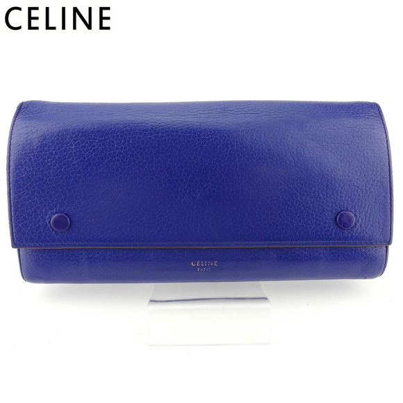 Celine beige multi flap Wallet function leather long blue zipper - Picture 1 of 6